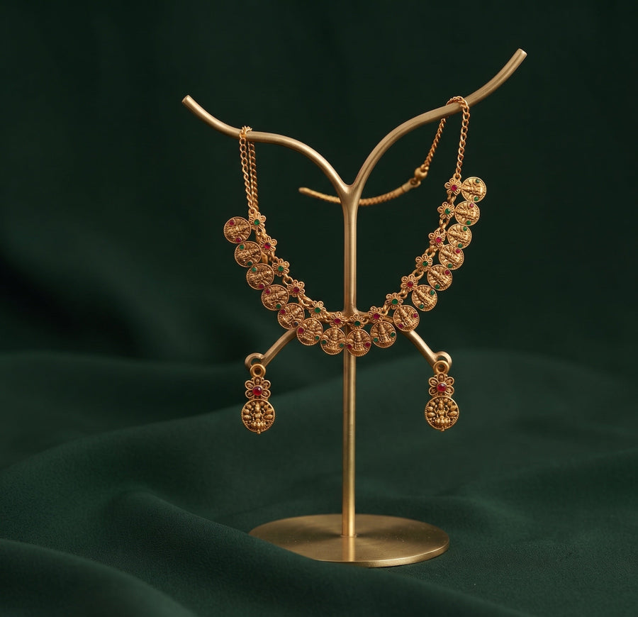 Women Gold Plated Minimal Jewellery Set