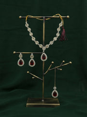 Women Silver Plated Kundan Beaded Jewellery Set With Mang Tikka