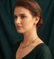 Women Gold Plated Diamond With fancy Rubby Jewellery Set