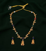 Women Gold Plated Multicolor Beaded Jewellery Set