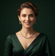 Women Gold Plated Trendy Floral Diamond Jewellery Set