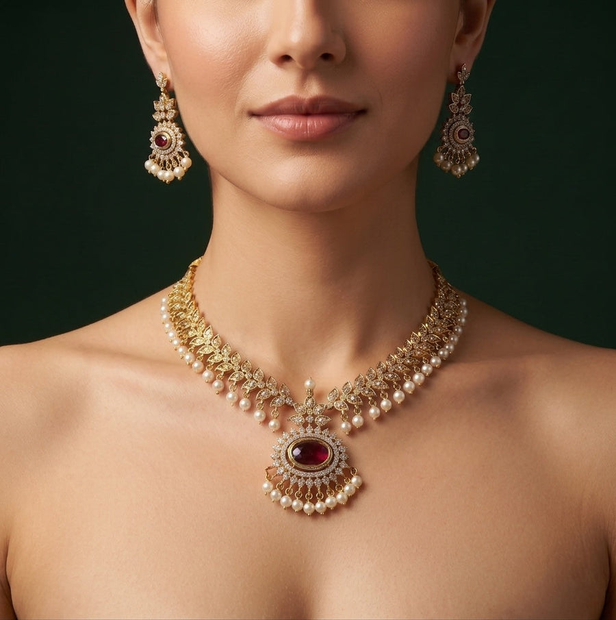 Women Gold Plated Traditional Jewellery Set
