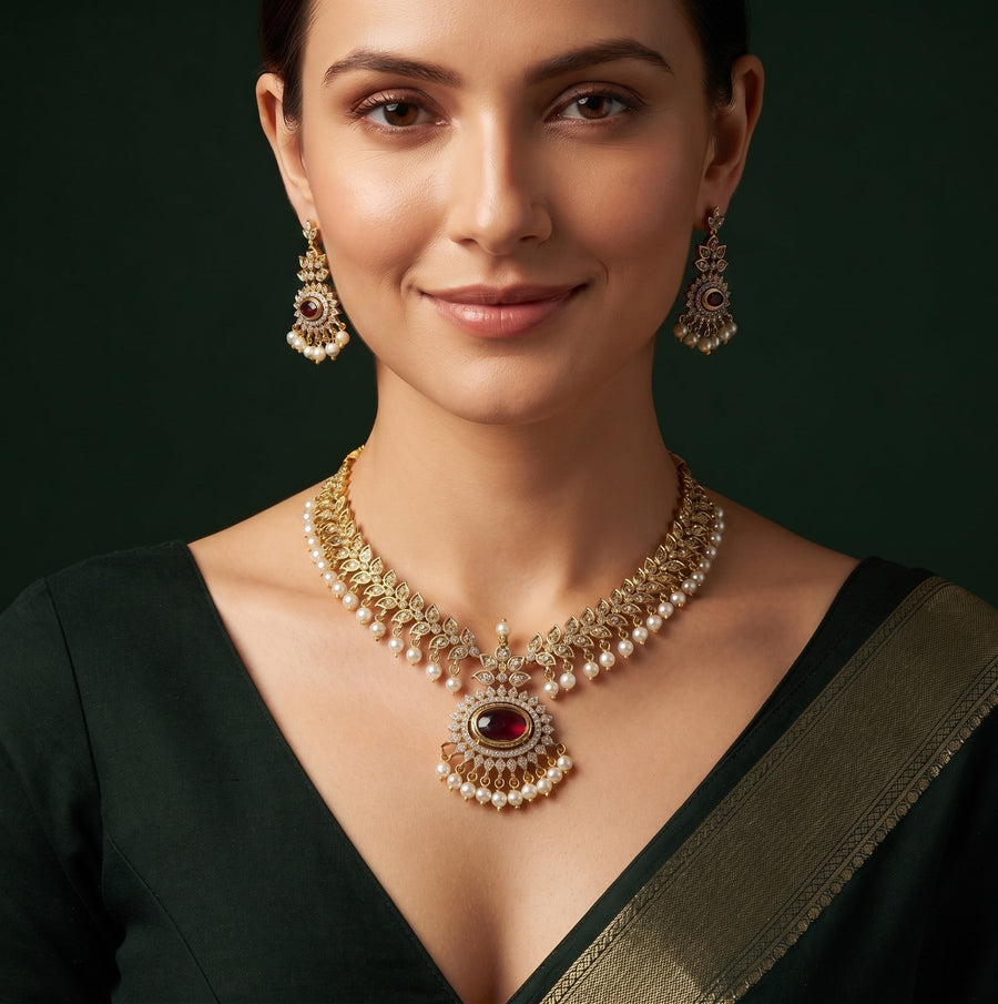 Women Gold Plated Traditional Jewellery Set