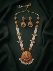 Gold-Toned Traditional Temple Rani Har Jewellery Set