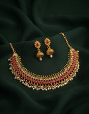 Women Gold Plated Traditional Choker Jewellery Set