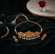 Women Gold Plated Traditional Choker Jewellery Set