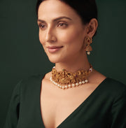 Women Gold Plated Traditional Choker Jewellery Set