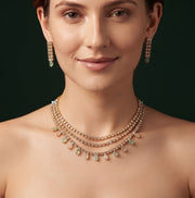 Women Gold Plated Ston Beaded Minimal Jewellery Set