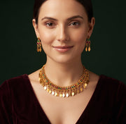 Women Gold Plated Ston Beaded Minimal Jewellery Set