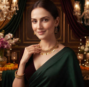 Women Gold Plated Ston Beaded Minimal Jewellery Set