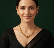 Women Gold Plated Ston Beaded Minimal Jewellery Set