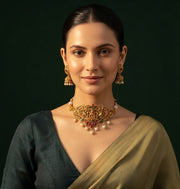 Women Gold Plated Traditional Choker Jewellery Set