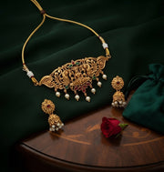 Women Gold Plated Traditional Choker Jewellery Set