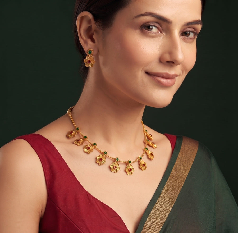 Women Gold Plated Indo-Western Jewellery Set