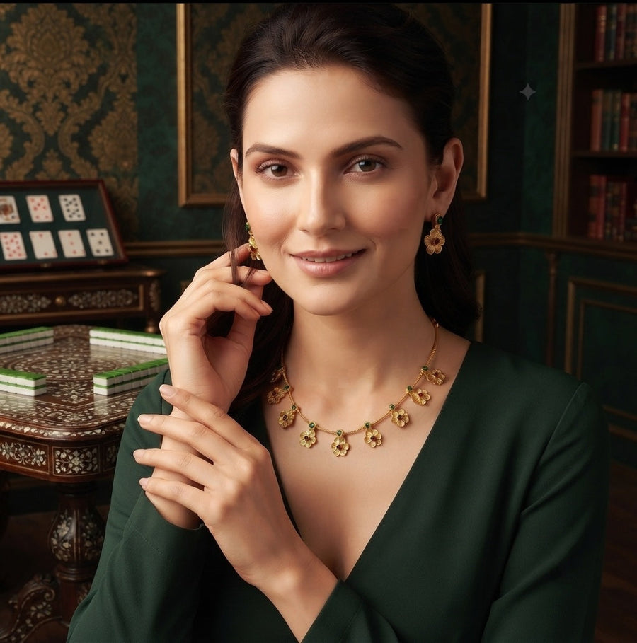 Women Gold Plated Indo-Western Jewellery Set
