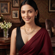 Women Gold Plated Diamond Beaded Layered Jewellery Set