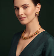 Women Gold Plated Ston Beaded Minimal Jewellery Set
