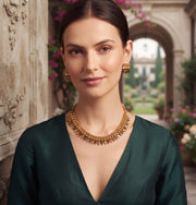 Women Gold Plated Ston Beaded Minimal Jewellery Set
