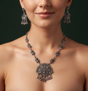 Women Silver Plated Oxidised Jewellery Set