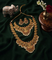 Gold-Toned Temple Jewellery Set For Bridel Look