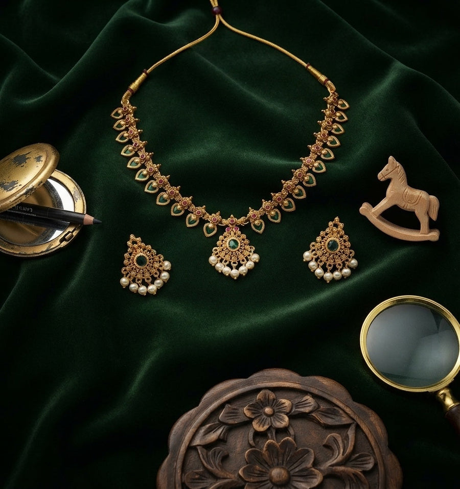 Women Gold Plated Ethnic Jewellery Set
