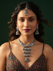 Women Silver Plated Oxidised Jewellery Set