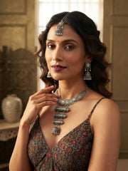 Women Silver Plated Oxidised Jewellery Set