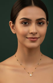 Premium Gold-Plated Artificial Stones and Beads Mangalsutra