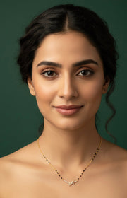 Premium Gold-Plated Artificial Stones and Beads Mangalsutra