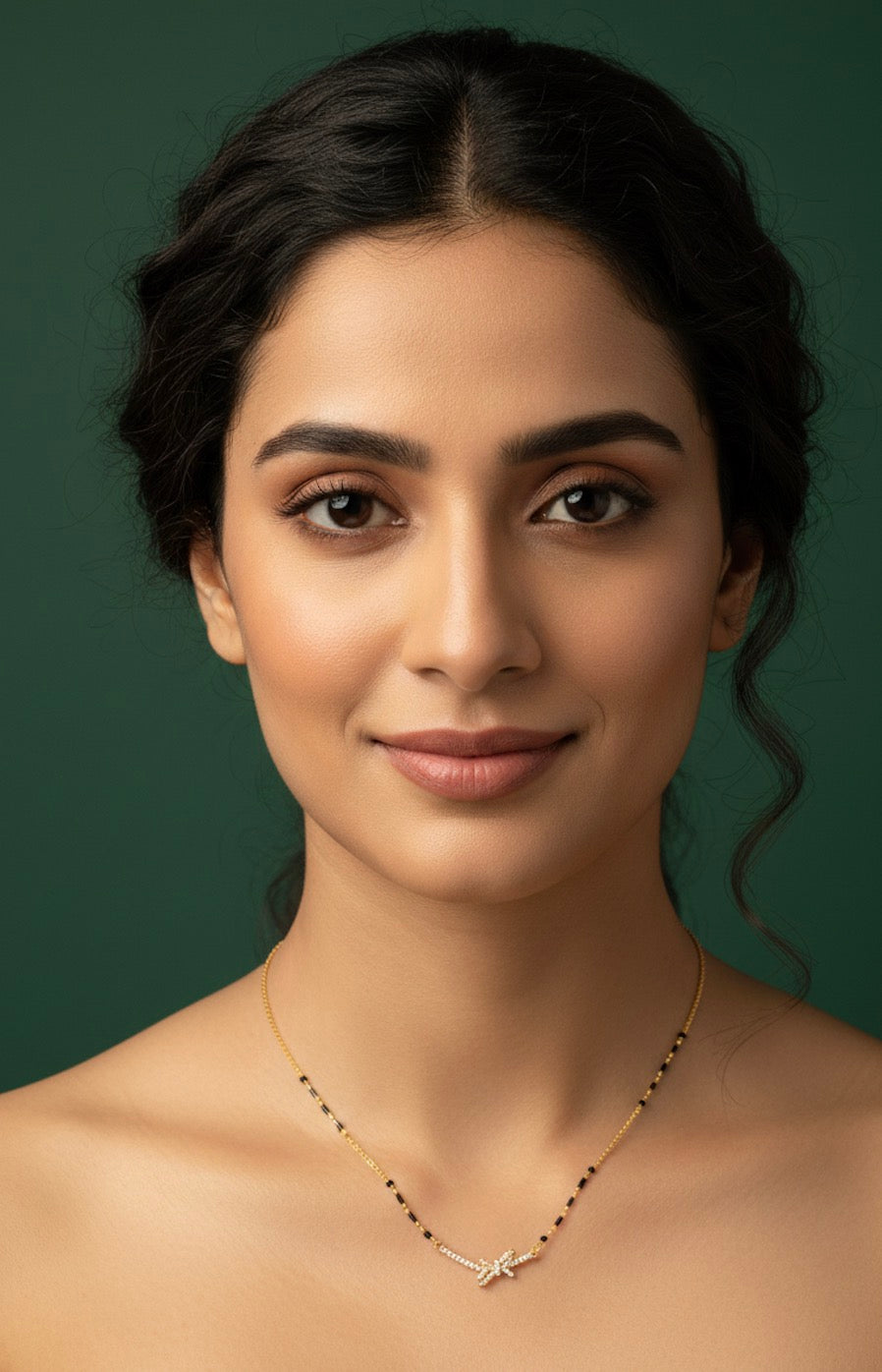 Premium Gold-Plated Artificial Stones and Beads Mangalsutra