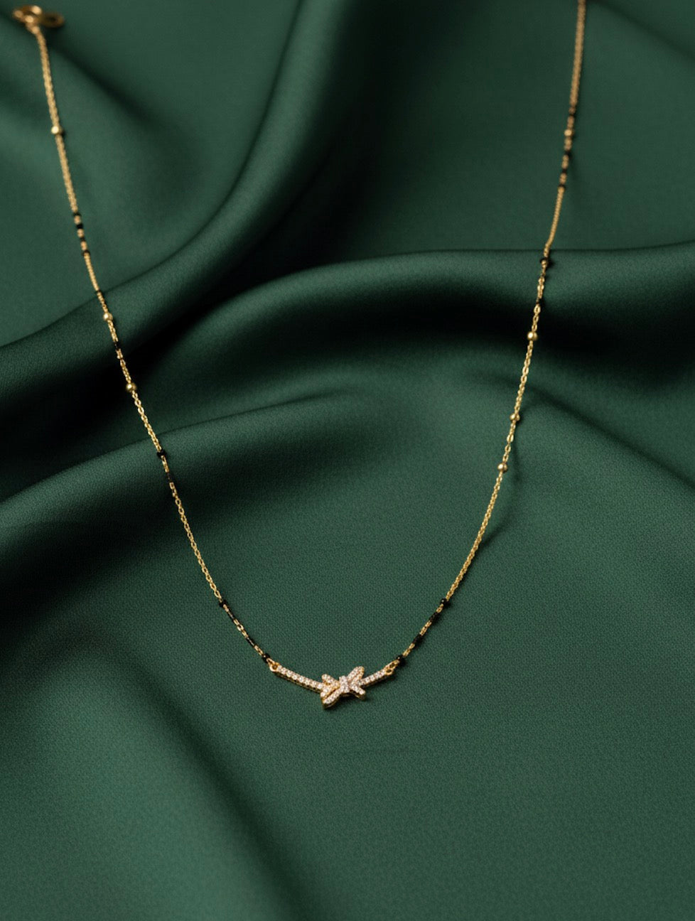 Premium Gold-Plated Artificial Stones and Beads Mangalsutra