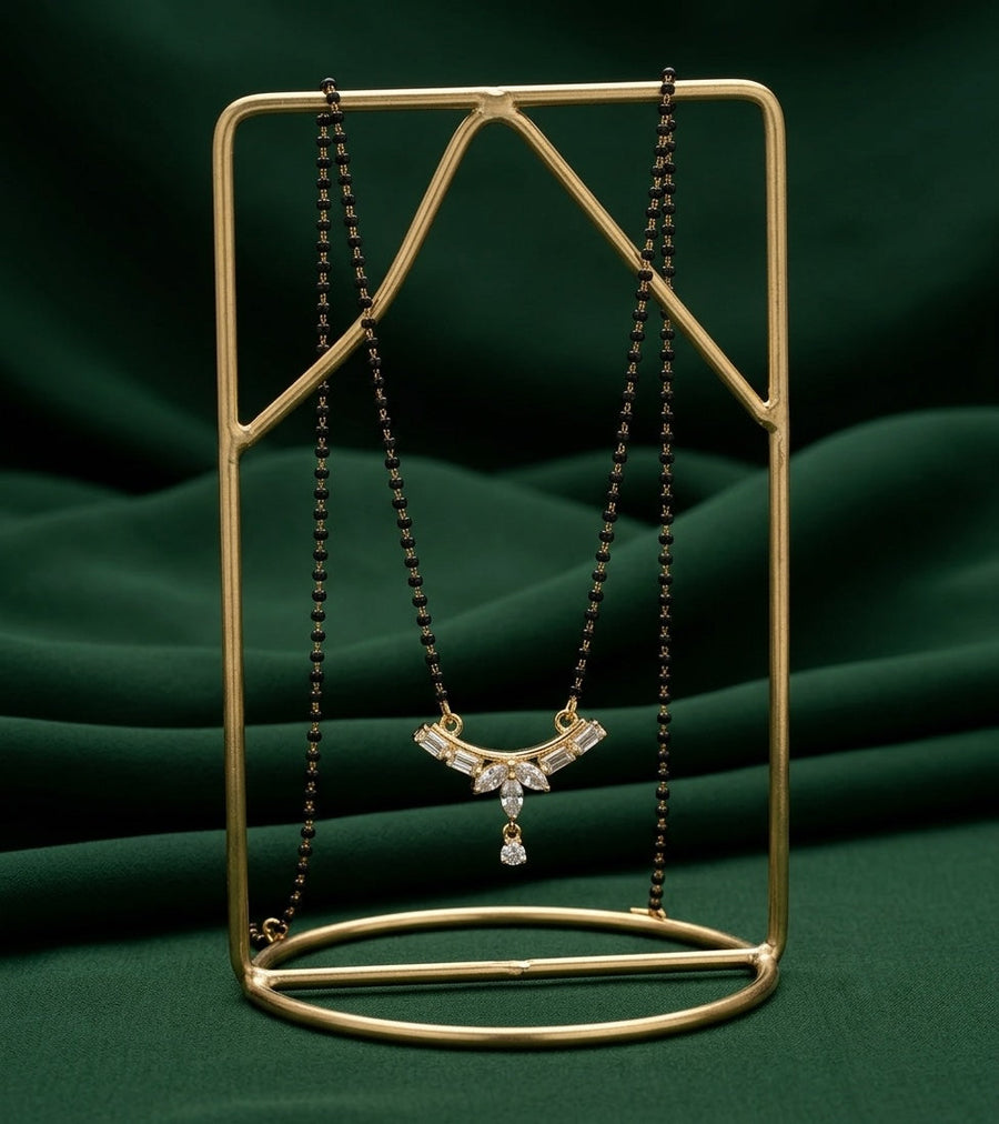 Premium Gold-Plated Artificial Stones and Beads Mangalsutra