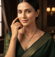 Premium Gold-Plated Artificial Stones and Beads Mangalsutra