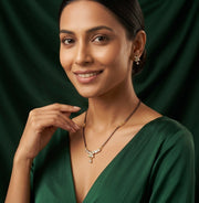 Premium Gold-Plated Artificial Stones and Beads Mangalsutra