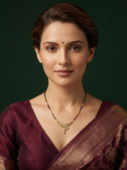 Premium Gold-Toned Stone Beaded Mangalsutra For Women