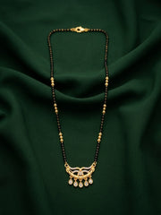 Premium Gold-Toned Stone Beaded Mangalsutra For Women