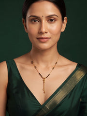 Premium Gold-Toned Stone Beaded Mangalsutra For Women