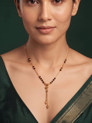 Premium Gold-Toned Stone Beaded Mangalsutra For Women
