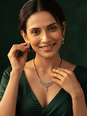 Premium American Diamond Mangalsutra With Matching Earrings