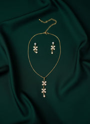 Floral Pendant Set With Earring