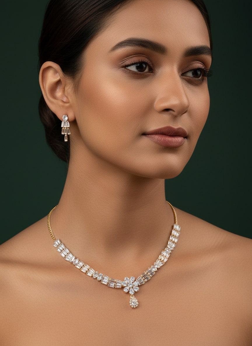 American Stone Necklace with Earring