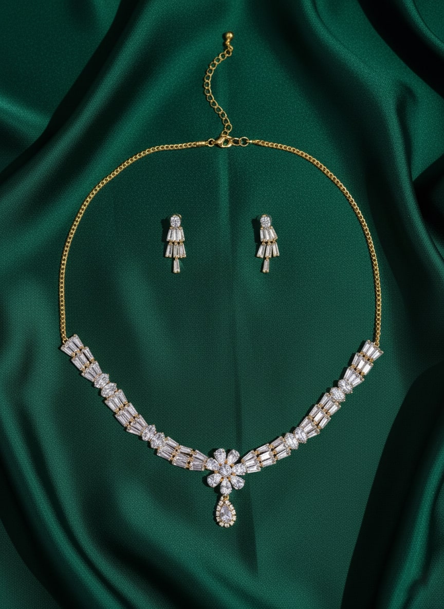 American Stone Necklace with Earring