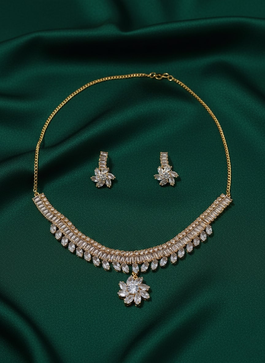 American Stones Necklace Jewellery Set