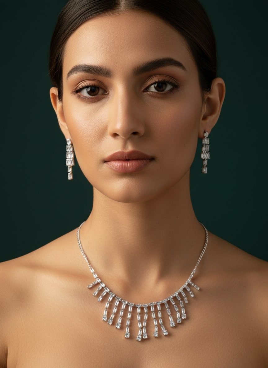 American Stone Necklace with Earring