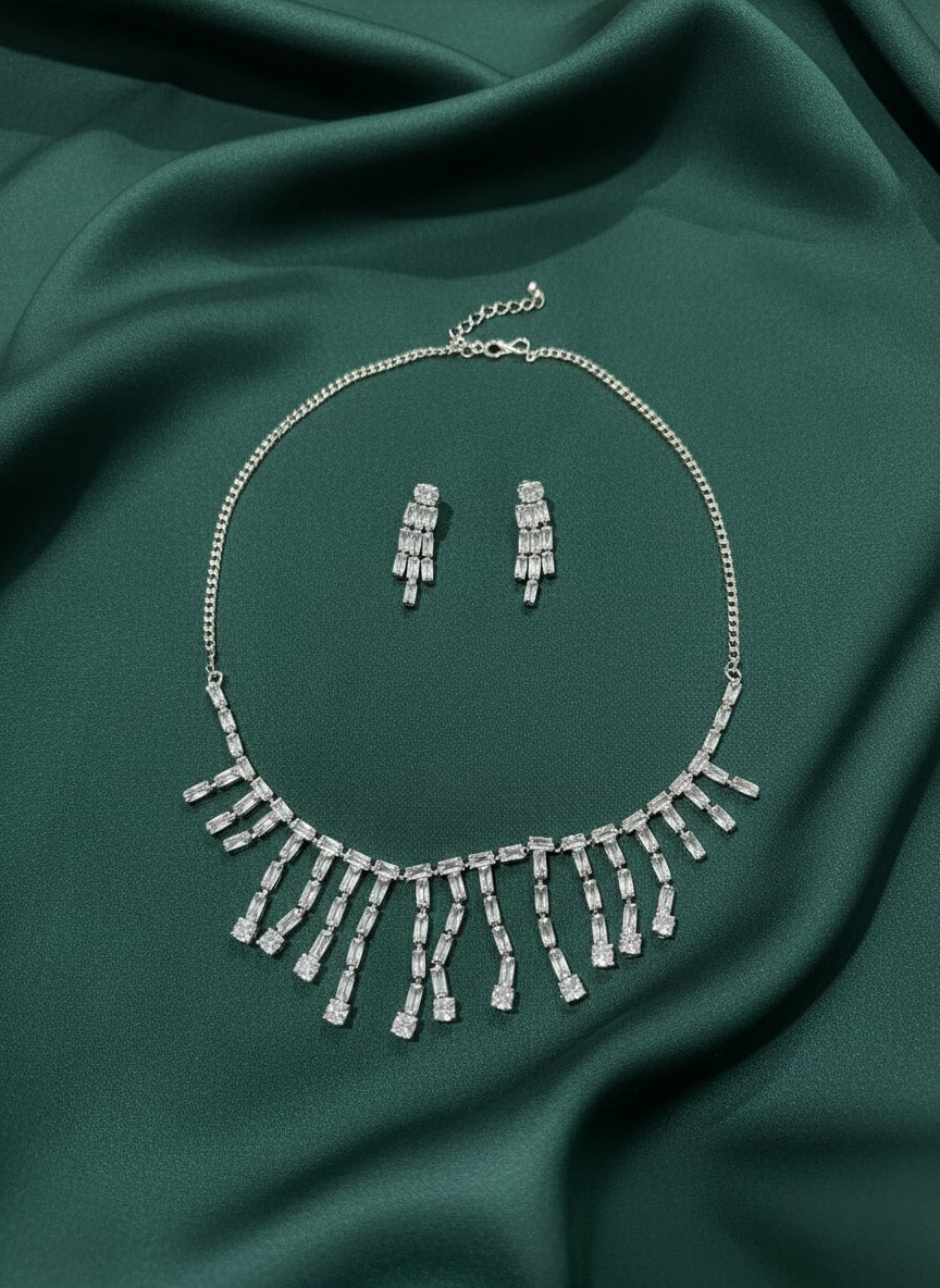 American Stone Necklace with Earring