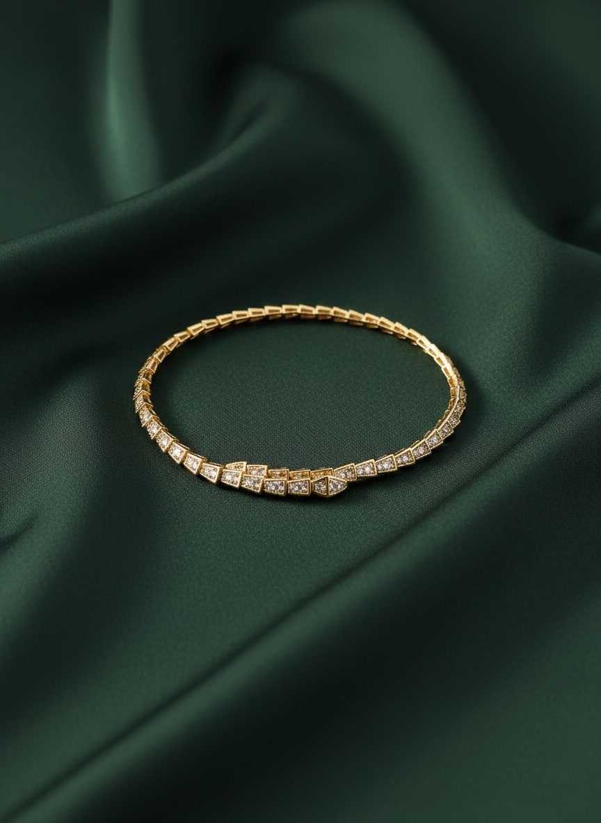 Unique American Diamonds Snake Design Choker Necklace