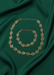 Unique Circular Shape Necklace With Bracelet