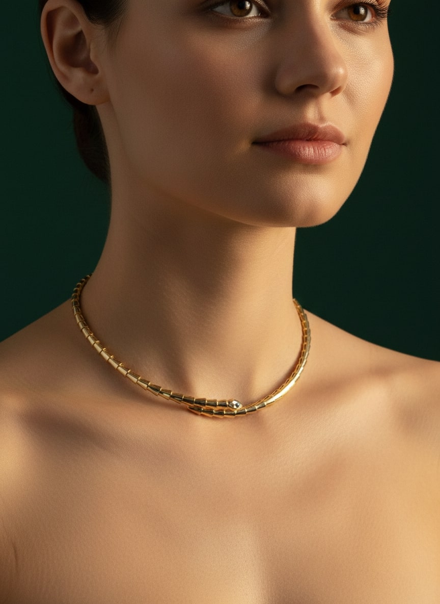 Golden Snake Style Necklace
