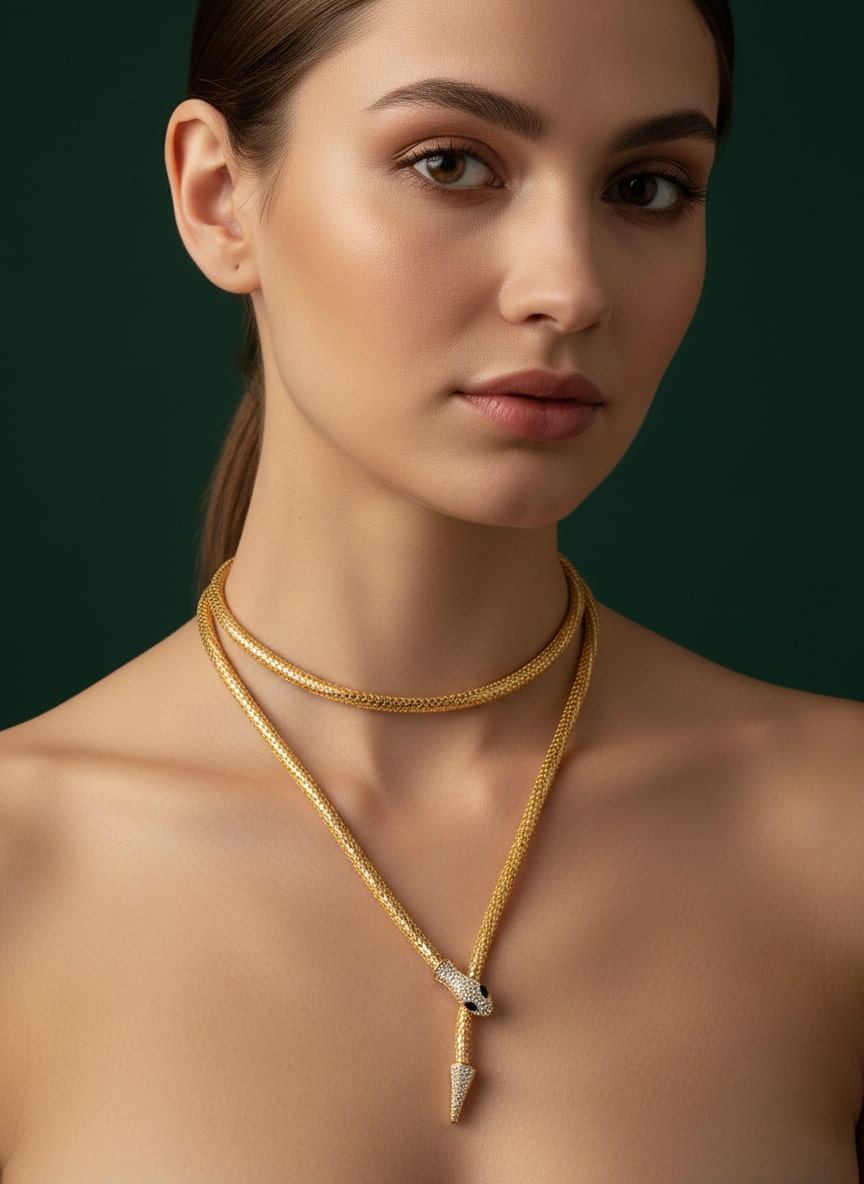 Unique Design Snake Pattern Adjustable Necklace