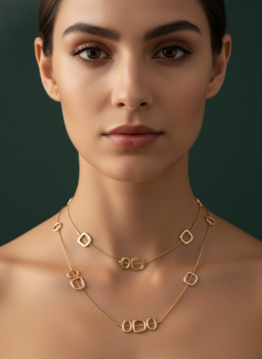 Beautiful Korean Style Double Layered Necklace